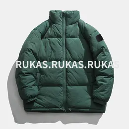 Fashion down jacket winter new warm tide brand Hong Kong wind male and female couples candy color cotton coat day thick stand collar casual stone coat