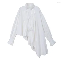 Kadınlar bluzlar Sonbahar ve Kış Fransız Katı Ceket Düzensiz Tasarım Buzlu Tasarım Yelttleneti Puf Kılıf Gömlekleri Kadın Y906