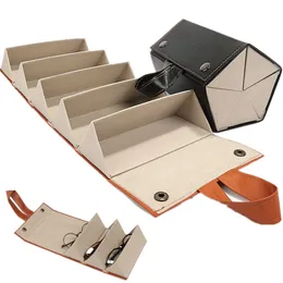 Storage Boxes Bins Sunglasses Organizer Box 2 3 4 5 6 Multi slot Eyeglasses Folding Portable Glasses Travel PU Leather Case Home 230825