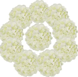 Decorative Flowers Wreaths 10 PACKS Silk Hydrangea Artificial Heads Full with Stems for Wedding Home Party Shop Baby Shower Decor 230825