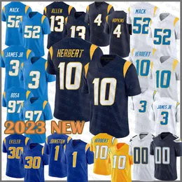 10 Justin Herbert Football Jersey 3 Derwin James Jr. Khalil Mack Joey Bosa Keenan Allen Dustin Hopkins Austin Ekeler Quentin Johnston Jackson Asante Samuel Jr.