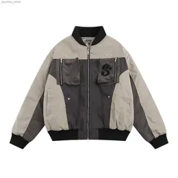 American Bomber Coat Color Match Embroidery Baseball onform stacks Men and Women’s Ins Fashion Label Label Cource Trench Q230826