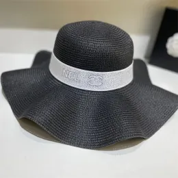 Designer hink hattar för kvinnor rufsade stråhatt mode casquette cap mens sommar möss strand sol hattar stora grim damer hinkar hatt 238267d