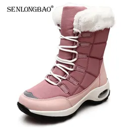 Botas de inverno botas femininas de alta qualidade botas de neve quente rendas confortáveis botas de tornozelo ao ar livre à prova d'água botas de caminhada tamanho 36-42 230825