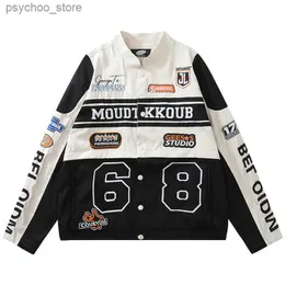 American Motorcycle Jacket Coats Women Y2K Nowy trend uliczny Hip Hop Sexy Baseball Mundur Para Casual Joker Kurtki Q230826