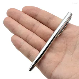 Mini Metal Gel Pen 0.7 مم نقطة أسود حبر زرقاء حبر دوار حجم الجيب المحمول لوازم الكتابة الصغيرة الهدية