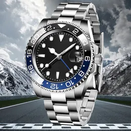 Lüks Orologio Da Polso GMT Saatler Otomatik Mekanik Saat 904L Paslanmaz Çelik Bant Katlanır Toka Sporları Gündelik Sapphire Cam Koltwatch Su geçirmez