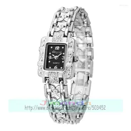 Wristwatches 100pcs/Lot Luxury Crystal Quartz Stainless Steel Watch For Women Bangele Diamond Silver Gift Wedding Wristwatch