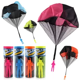 Other Toys Kids Hand Throwing Parachute Toy Outdoor Funny Game for Children Fly Sport Educational Games with Mini Soldier 230826