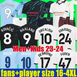23 24 HAALAND SOCCER JERSEYS MANS CITIES FINAL ISTANBUL MAHREZ GREALISH DE BRUYNE FODEN Football Shirt Kids Kits 2023 2024 J.aarez MANCHESTE