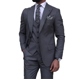 تخصيص Tuxedo اثنين من الأزرار وسيم الذروة العريس Tuxedos الرجال دعاوى الزفاف/حفلة موسيقية/عشاء رجل السترة السترة ptwo butonsantants