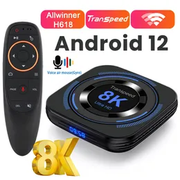 セットトップボックストランスフィードAllwinner H618 Android 12 TV BoxデュアルWIFI 32G64Gクアッドコア皮質A53サポート8Kビデオ4K BT4.0セットトップボックス230826セット