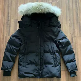 رجال أسفل السترات سترة منتفخة حقيقية ذئب فرو مصمم Homme في الهواء الطلق Windbreaker Jassen Outerwear مقنعين Fourrure Manteau أسفل سترة معطف معطف باركا دودوون