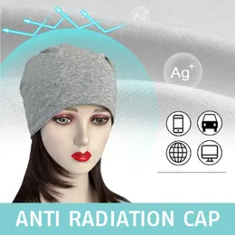 Шапка/крышки черепа против радиационной крышки полное серебряное волокно защитное эм -эм -шляп Электромагнитное волновое экранирующие шляпы Unisex RF/Микроволновая защита шапочки 230826