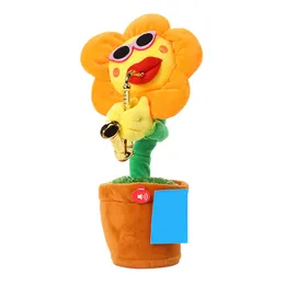 Decompression Toy Bluetooth Stuffed Plush Music Simulation Sunflower Dancing Playing Saxophone 230826