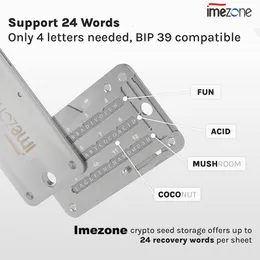 Other Office School Supplies iMeZone Encrypted Seed Storage Crypto Wallet Cold Backup 24 Words Key Phrase Steel Plate Imezone tablet 230826