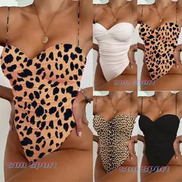 Heißer Verkauf Bikini Frauen Mode Bademode Leopardenmuster Einteiligen Badeanzug Wassersportausrüstung Urlaub Sommer Strand Sexy Kleidung Set