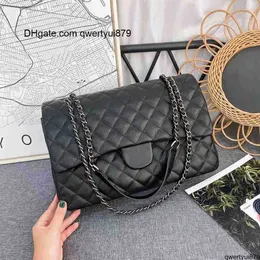 CC çanta qwertyui879 tasarımcı çantalar kadınlar büyük kapasiteli siyah zincir omuz çantası klasik çift flaps crossbody zincirler