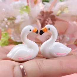 Mini Goose Figurin Tiny Goose Statue Miniature White Goose Fairys Garden Accessories Micro Moss Landscape DIY 122204