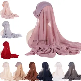 Bubble Pearl Chiffon-Schal mit Hut, Untertuch, Schleier, Einteiler, Amira Muslim Instant Hijab-Schal, zum Überziehen, Kopftuch, Motorhaube