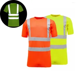 Men's Tank Tops 2023 Outdoor Shirt Fluorescent High Visibility Safety Work Summer Breathable T Reflective Vest Quick Dry