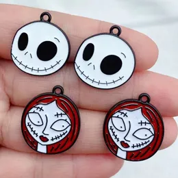 Encantos 10 pcs Esmalte Dos Desenhos Animados Assombrado Halloween Fantasma Encantos DIY Jóias Fazendo Moda Brinco Colar Pulseira Pingentes Acessórios 230826