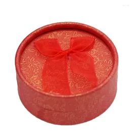 Jewelry Pouches Elegant Round Organizer Box Earring Rings Bowknot Holder Package Display Gift Boxes