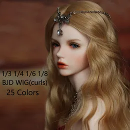 Dolls 25 Kolory BJD Fair rozmiar 13 14 16 18 Long Wave Fibre Long Big Faly Curly Retro klasyczne włosy za 230826