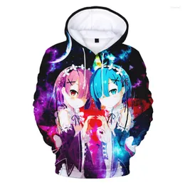 Men's Hoodies Re:Life In A Different World From Zero Rem 3D Men/Women Pullover Sweatshirts Printed Harajuku Japanese Anime