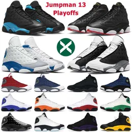 Jumpman 13 Erkekler için Basketbol Ayakkabıları 13s Playofflar Black Flint Fransız Üniversitesi Mavi Mahkeme Mor Lucky Green Obsidian Yetiştirilmiş Yükseklik Erkek Eğitmenleri Spor Spor ayakkabıları
