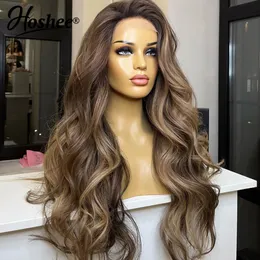 13x4 Body Wave Human Hair Wigs Ombre Brown 레이스 전면 가발 인간 머리 브라질 브라질 레미 헤어 레이스 가발 여성을위한 미리 퍼져