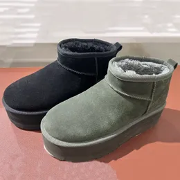 2023 Классические ультра мини-ботинки на платформе Tasman Tazz Дизайнерские зимние сапоги с матовым мехом Тапочки Замшевые шерстяные удобные зимние ботильоны для женщин