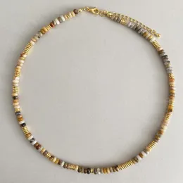 Choker ręcznie robiony kamień naturalny szalone koronkowe koraliki agatowe naszyjnik dla kobiet letni impreza biżuteria unikalna design