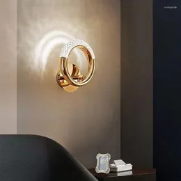 Wall Lamp Ring Ceiling Led Decoration Home Corridor Bedroom Leading Room Bedside Lighting Three-color Dimming Delivery