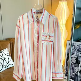 Marca de luxo camisa casual loe designer de manga comprida tshirt bordado cardigan casaco outono fino jaqueta algodão moletom botão camisas de negócios