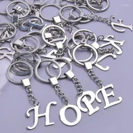 Keychains High Quality Stainless Steel Key Chain For Women Men 26 Letters Pendants Ker Ring Holeder A-Z Alphabet Charms Jewelry Gifts