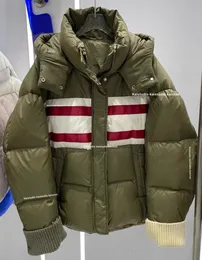 2023 design de inverno para baixo casaco feminino solto relaxado versátil contraste carta com capuz para baixo casaco quente moda tendência