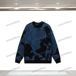 xinxinbuy Men women designer Sweatshirt Paris tie dye letter Cashew fruit pattern print sweater green gray blue black white S-3XL