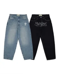 Kvinnors jeans harajuku fickor koreanska streetwear retro byxor grunge vintage låg midja lastbyxor y2k kvinnor jeans 230826