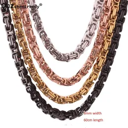 Chains Mens Necklace Gold Black Silver Color 316L Stainless Steel Byzantine Box Chain Vintage Jewelry For Boy Gift