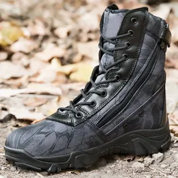 Buty mężczyźni wojskowe jesienne buty taktyczne bojowe botki botas armia robota skórzana śnieg sapato męskie męskie buty 230826