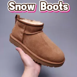 Ugglies Winter Snow Boots Australia Classic Ultra Mini Boot 여성 발목 부츠 디자이너 신발 밤나무 남성 모피 양가죽 스웨이드 스웨이드 플러시 신발 따뜻한 운동화