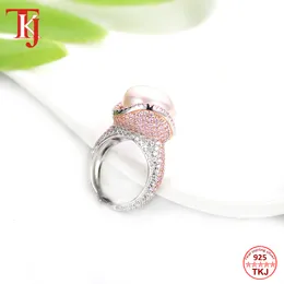 Wedding Rings TKJ Luxury Mother of Pearl Rings Engagement and Wedding Ring 925 Sterling Silver Fine Jewelry For Women 230826