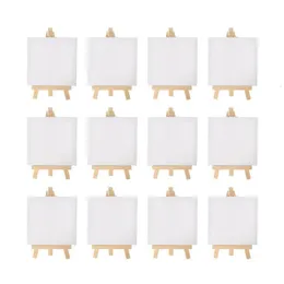 Mini Canvas for Painting with Easel, 3'X3'Canvas with Small Wooden Easel  Set for Kids - China Gift, Paintng