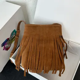 yslbags deri püskül çanta kadınlar süet crossbody çanta tasarımcısı buzlu çanta lüks handabg moda markası çanta vintage altın donanım saçak alışveriş çantası wal