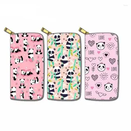 Wallets DHL50pcs Women PU Panda Prints Long Holder Wallet