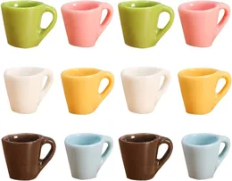 Miniature Coffee Mugs Mixes Color Mini Coffee Tea Cup Resin Mini Coffee Cup Dollhouse Miniature Kitchen Accessories 122559