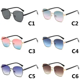 Gafas de sol poligonales para hombre y mujer, gafas de Metal a la moda, gafas de sol Uv400 de diseño de lujo, gafas de sol unisex