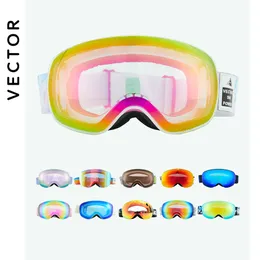 Lunettes de ski VECTOR Kids Big sphérique pour enfants Double couches UV400 Lunettes magnétiques Filles Garçons Snowboard Lunettes 230828