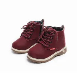 Boots JGVIKOTO Fashion Boys Girls Winter Boots Kids Tide Boots Classical Design Children Tide Shoes Hot Sale Lace-up With Zip Warm L0828